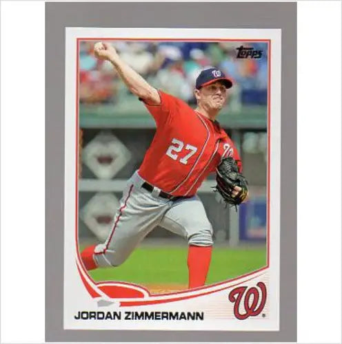 Jordan Zimmermann baseball card with original gloss from 2013 Topps #588 NM-MT