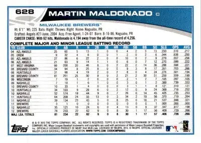 2013 Topps #628 Martin Maldonado - Baseball Card Single