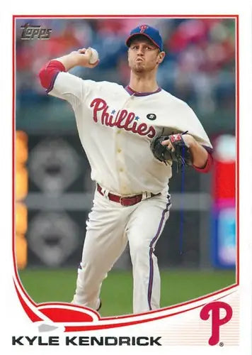 Original gloss 71a Kyle Kendrick baseball card from 2013 Topps Phillies collection