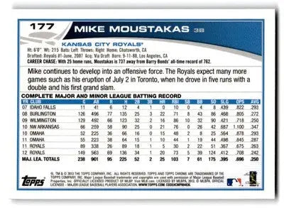2013 Topps Baseball Chrome Mike Moustakas #177 Kansas City Royals - Baseball Card Single