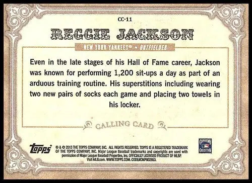2013 Topps Calling Cards #CC-11 Reggie Jackson NM-MT Yankees ID:72210 - Baseball Card Single
