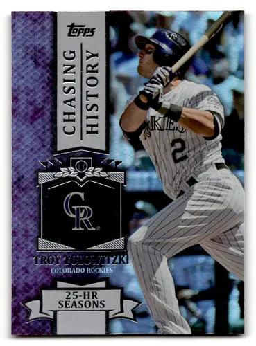 Original gloss Troy Tulowitzki baseball card from Topps Chasing History Silver series