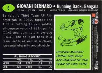 2013 Topps Chrome #6 Giovani Bernard 1969 - Football Card Single