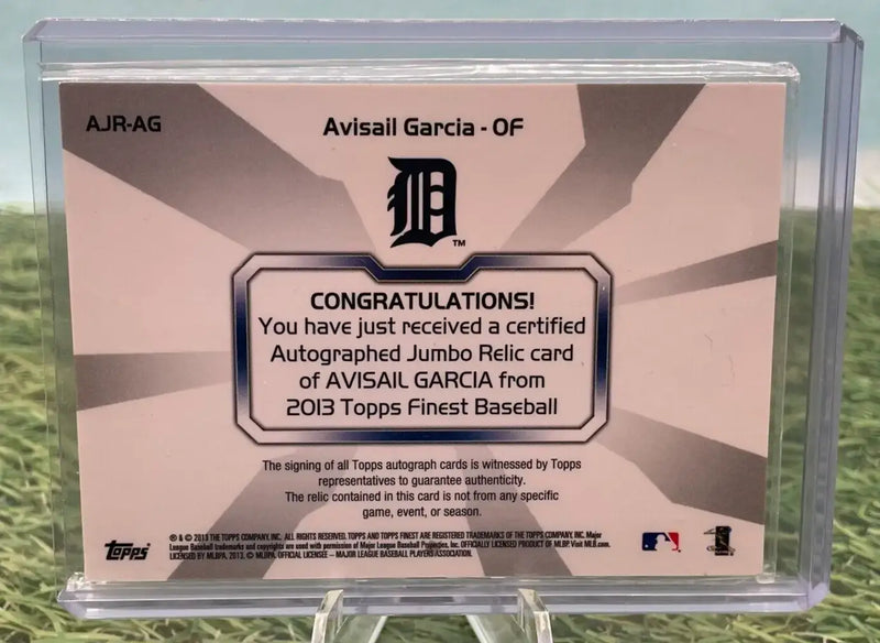 2013 Topps Finest Jumbo Relic Refractor Orange /99 Avisail Garcia Rookie Auto RC - Baseball Card Single