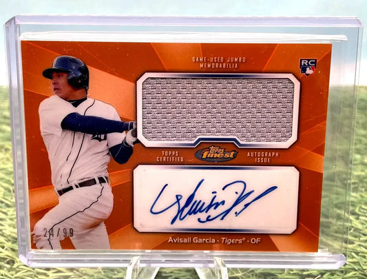 2013 Topps Finest Jumbo Relic Refractor Orange /99 Avisail Garcia Rookie Auto RC - Baseball Card Single