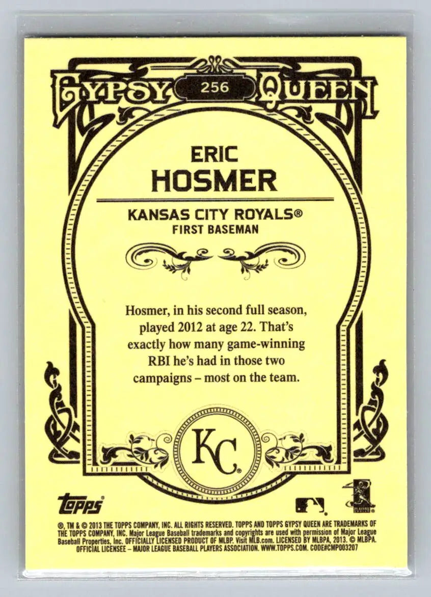 Eric Hosmer baseball card from 2013 Topps Gypsy Queen for Kansas City Royals fans