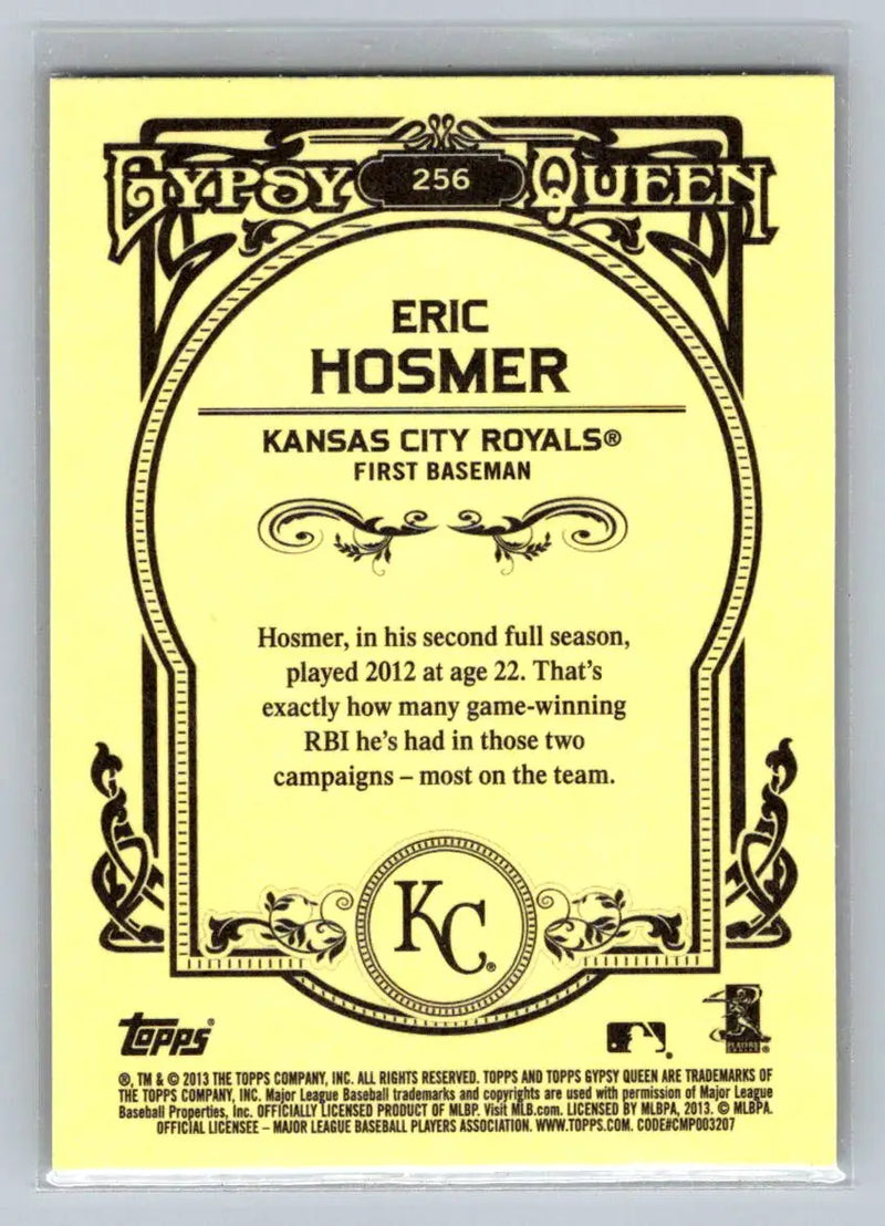 Eric Hosmer baseball card from 2013 Topps Gypsy Queen for Kansas City Royals fans