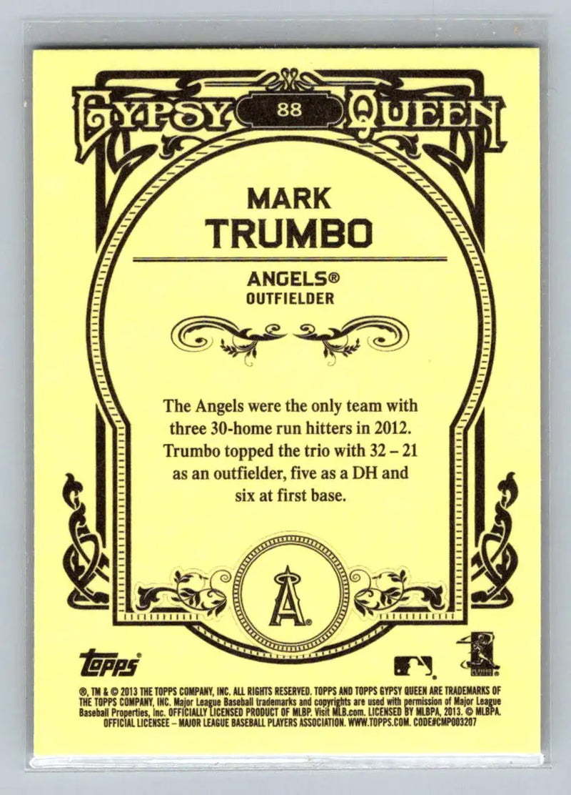 Mark Trumbo 2013 Topps Gypsy Queen #88 Los Angeles Angels baseball card image