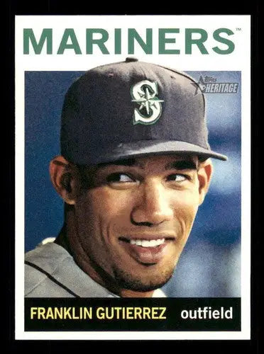 Original gloss Franklin Gutierrez baseball card from 2013 Topps Heritage Mariners set