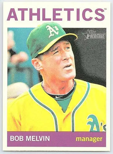 Original gloss of Bob Melvin baseball trading card from Topps Heritage 2013