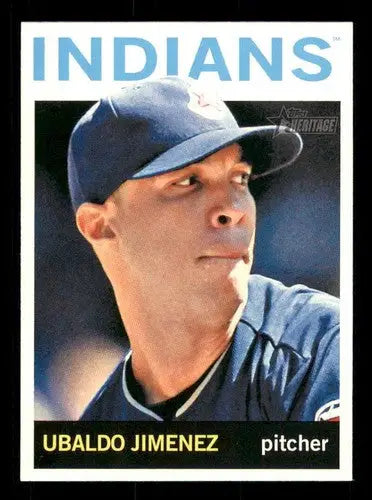 Ubaldo Jimenez baseball card from 2013 Topps Heritage with original gloss and NM-MT condition