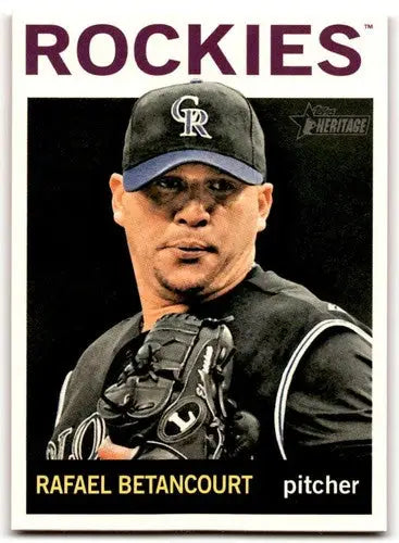 Baseball card featuring Rafael Betancourt from 2013 Topps Heritage with original gloss