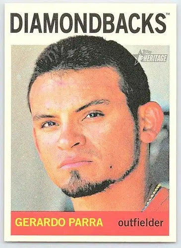 Original gloss 2013 Topps Heritage Gerardo Parra baseball card Diamondbacks ID:72803