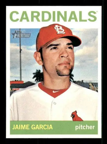 Original gloss 2013 Topps Heritage Jaime Garcia baseball card Cardinals ID 72005