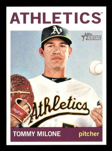 2013 Topps Heritage Tommy Milone Athletics baseball card with original gloss