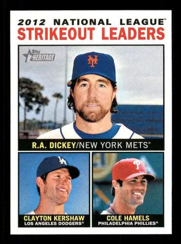 2013 Topps Heritage #5 R.A. Dickey/Clayton Kershaw/Cole Hamels NM-MT ID:81582 - Baseball Card Single