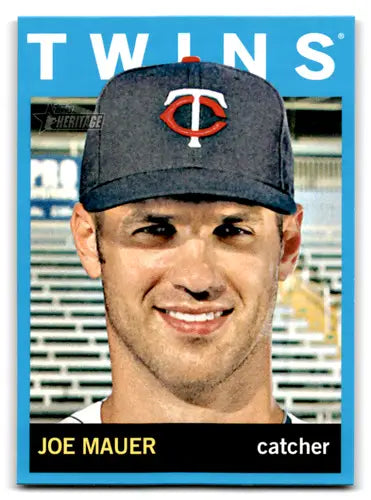 2013 Topps Heritage Blue Border #90 Joe Mauer NM-MT Twins ID:71342 - Baseball Card Single
