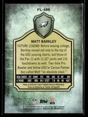 2013 Topps Matt Barkley #FL-MB Future Legends Philadelphia Eagles - Football Card Single
