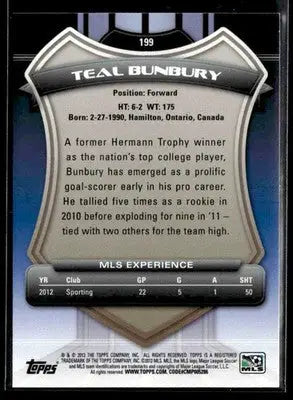 2013 Topps MLS #199 Teal Bunbury - Soccer Card Single