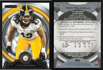 2013 Topps Strata TROY POLAMALU #70 Pittsburgh Steelers HOF - Football Card Single