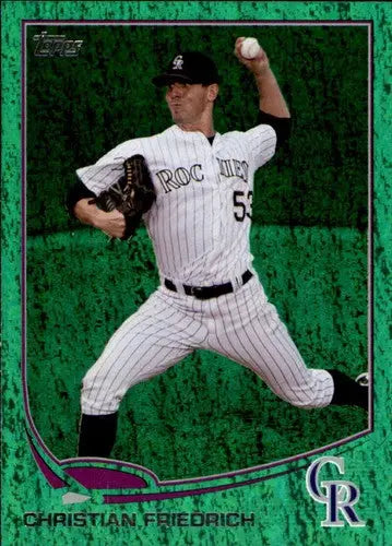 Baseball card featuring Christian Friedrich from 2013 Topps Update Emerald series