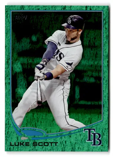 Original gloss 2013 Topps Update Emerald Luke Scott baseball card Rays ID 72987