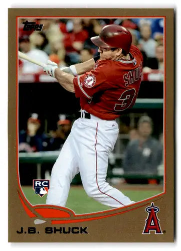 J.B. Shuck baseball card from 2013 Topps Update Gold with original gloss