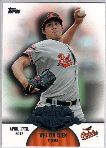 Wei-Yin Chen baseball card from 2013 Topps Update Making Their Mark series