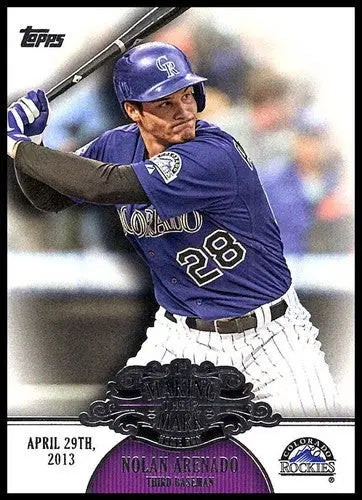 2013 Topps Update Nolan Arenado baseball card with original gloss featuring Rockies player