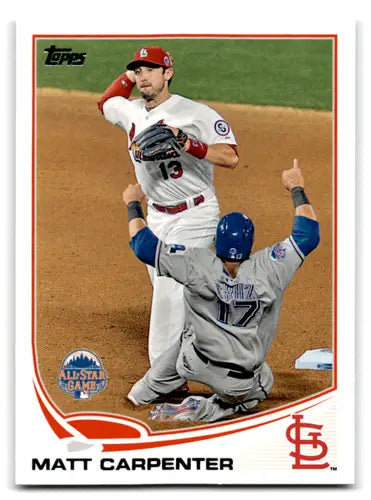 Original gloss US104 Matt Carpenter baseball card from 2013 Topps Update collection