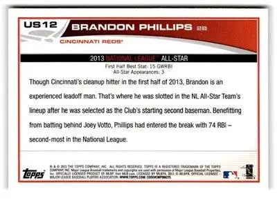 2013 Topps Update #US12 Brandon Phillips - Baseball Card Single