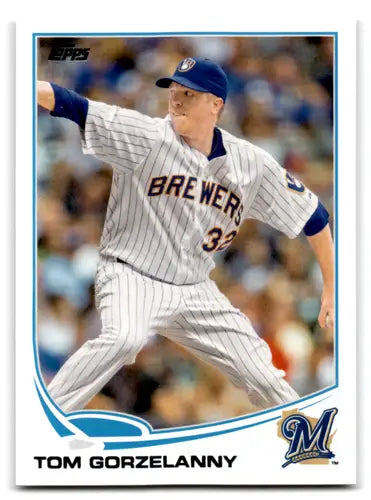 2013 Topps Update Tom Gorzelanny baseball card with original gloss Brewers ID 71981