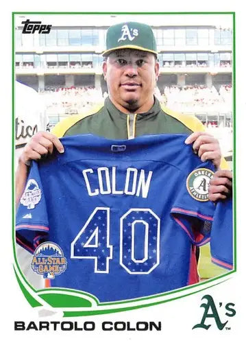 Original gloss 2013 Topps Update Bartolo Colon baseball card Athletics ID 71764