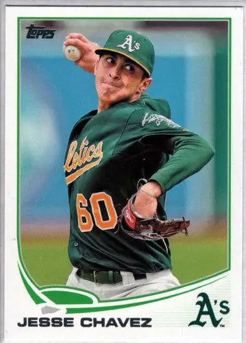 2013 Topps Update Jesse Chavez baseball card with original gloss Athletics NM-MT