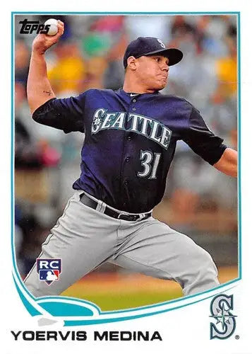 Baseball trading card US137 Yoervis Medina from Topps Update 2013 Mariners RC
