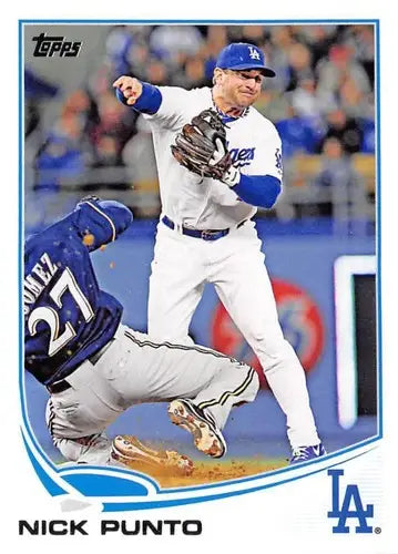 Original gloss of 2013 Topps Update US171 Nick Punto Dodgers baseball card