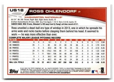 2013 Topps Update #US18 Ross Ohlendorf - Baseball Card Single