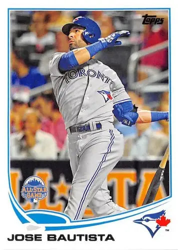 2013 Topps Update Jose Bautista baseball card with original gloss, digitally enhanced