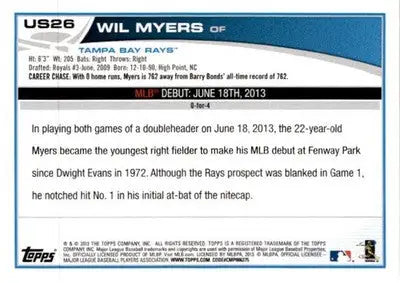 2013 Topps Update #US26 Wil Myers - Baseball Card Single