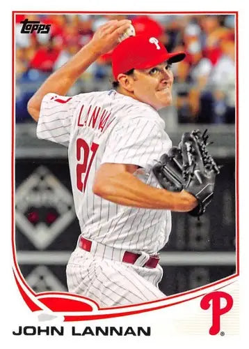 Original gloss US280 John Lannan baseball trading card from Topps Update Phillies