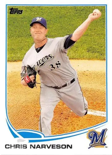 2011 Topps baseball card of Chris Narveson Milwaukee Brewers original gloss US297 topps update