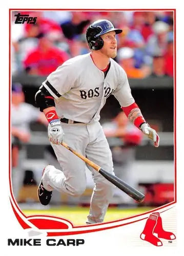 Original gloss 2013 Topps Update US307 Mike Carp baseball card featuring Red Sox