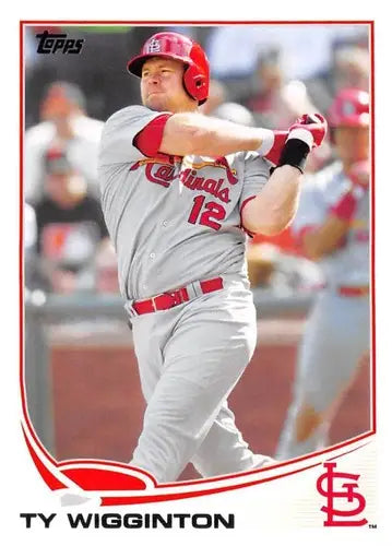 2013 Topps Update US75 Ty Wigginton baseball card with original gloss and Cardinals design