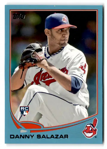 Original gloss 2013 Topps Update Wal-Mart Blue Border US138 Danny Salazar baseball card