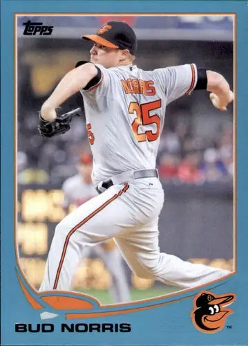 Original gloss 2013 Topps Update US275 Bud Norris baseball card, Orioles NM-MT