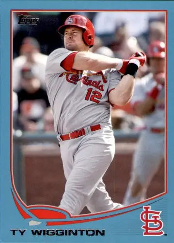 Original gloss US75 Ty Wigginton baseball card with blue border from 2013 Topps Update