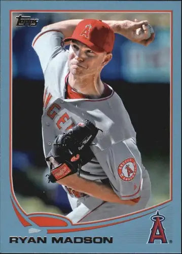 Original gloss baseball trading card of Ryan Madson with blue border from 2013 Topps Wal-Mart