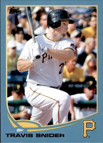 Original gloss Travis Snider baseball card with blue border from 2013 Topps Wal-Mart