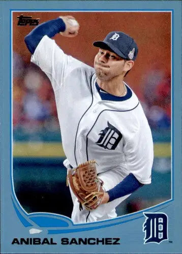 2013 Topps Wal-Mart blue border Anibal Sanchez baseball card with original gloss Tigers