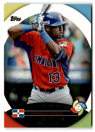 Original gloss baseball card of Hanley Ramirez from Topps WBC Stars series